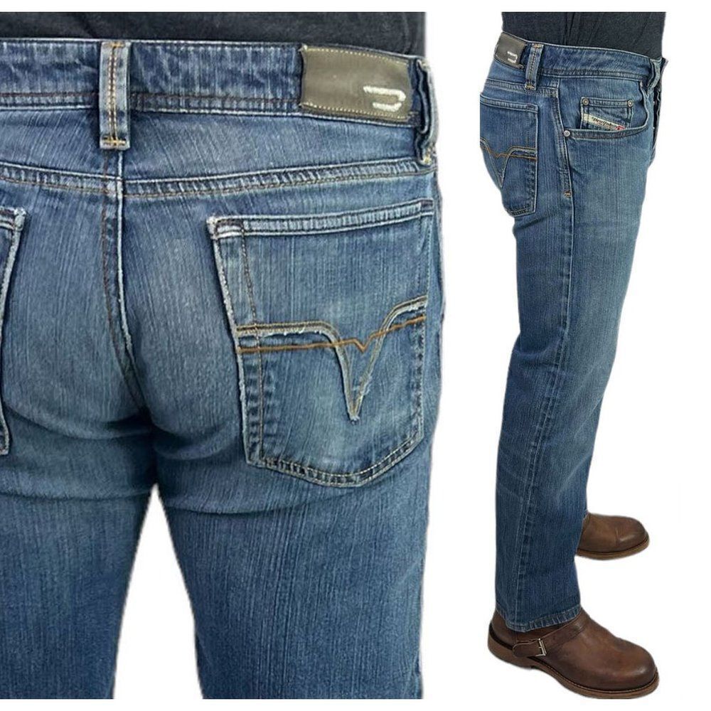Diesel LEVAN Straight Leg Vintage Jeans in Wash 008W Stretch Made in Italy, 31